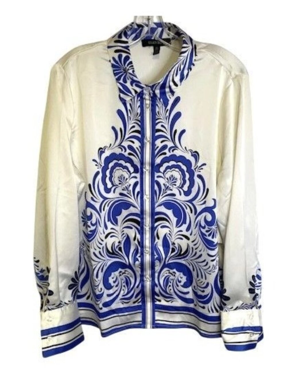 Ellen Tracy Long Sleeve Button Down Blouse LARGE